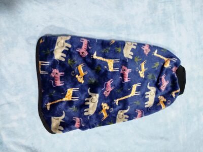 chaleco polar soft estampado para perros azul con animales atras