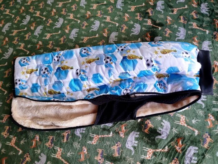 Chaleco para perros selección argentina mundial matelasse con corderito interior